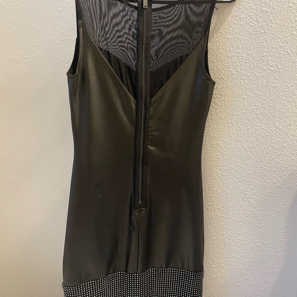 bebe Black Mini Dress with Silver Accents